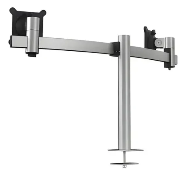 Durable Monitor Mount PRO strieborná / Stolný držiak monitora / pre 2 monitory / 21-27" / nosnosť 8 kg / VESA 100x100 (508623)
