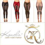 Sexy KouCla wetlook-leggings with studs