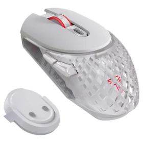 YENKEE YMS 3002WE AURA WL biela / bezdrôtová herná optická myš / 15000 DPI / 6 tlačidiel / 2.4 GHz / BT / USB-C (8590669344321)