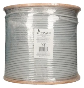 Extralink CAT6A FTP V2 sivá / Sieťový kábel / vnútorný / 500 m / F/FTP tienený / LSZH (EX.16231)