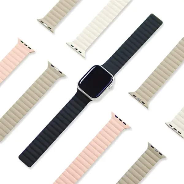 Araree Silicone Link bielo-khaki / Remienok pre Apple Watch / 42/44/45/49 mm / silikónový (AR70-01907C)