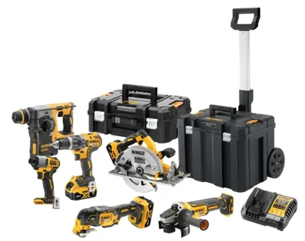 DeWalt Sada AKU náradia 12 dielov / Sada aku náradia / 18V / 6 nástrojov / 3x 5,0 Ah / kufor TSTAK (DCK624P3T)