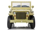 Mamido Detský elektrický vojenský Jeep Willys 4x4 trojmiestny béžový