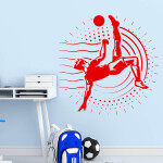 Veselá Stena Samolepka Vykopávajúci futbalista Farba: čierna, Veľkosť: 60 x 60 cm