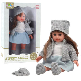 Mamido Bábika Sweet Angel v modrých šatách s doplnkami 36 cm
