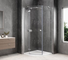 POLYSAN - GLOBE CHROME štvrťkruhová sprchová zástena 900x900, číre sklo, ľavá GB2690LC