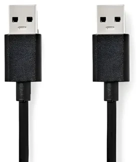 Nedis USB-A - USB-A 3.2 Gen1 2 m čierna / USB kábel / 5 Gbps (CCGB61000BK20)