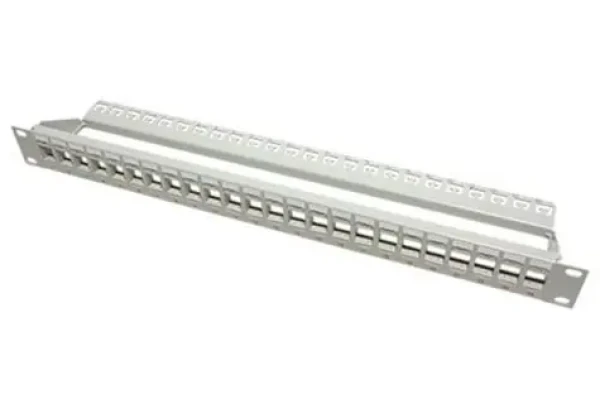 Roline Patch panel pre keystone 19" šedá / kat. 5 / 6 / 6a UTP / 24 portov / neosadený (26.11.0356)