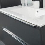 Mereo Mailo, kúpeľňová skrinka s keramickým umývadlom 61 cm, antracit, chróm madlo CN530