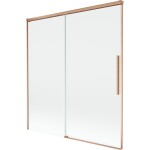 MEXEN/S - Rox vaňová zástena 2-krídlová posuvná 150 x 150, transparent, meď kartáčovaná 8C9-150-001-65-00