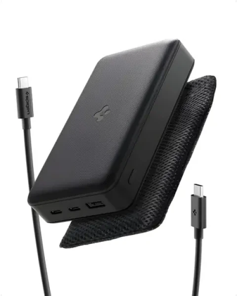 Spigen Essential EA3030 čierna / Powerbanka / 30 000 mAh / 30 W / USB-C + USB-A (ABA09435)