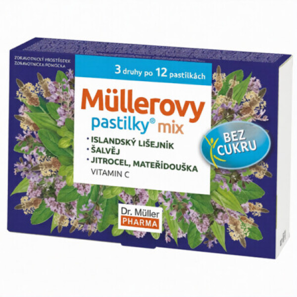 DR. MÜLLER Pastilky mix bez cukru 3 x 12 ks