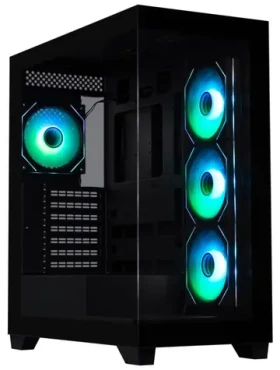 Bitfenix CETO čierna / Midi Tower / ATX / 4X 120mm ARGB / 2x USB 3.0 / USB-C / bez zdroja / tvrdené sklo (BFC-CET-500-KKGSK-4A)