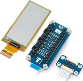 Waveshare E-paper E-Ink 2,9'' 296x128px - nakładka z elastycznym wyświetlaczem do Raspberry Pi Pico - čierno/Biely - Waveshare 20125}