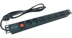 Conexpro 19" Rozvodný panel 2x FR + 8x IEC C13 čierny / Rozvodný panel / 16A / 1,4 m kábel (PDU-2FR+8C13)