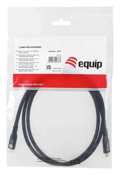 Equip 128441 čierna / Kábel USB-C - USB-C / USB4 Gen 4x2 / 80 Gbps / PD 240 W / 1,2 m (128441)