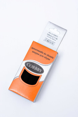 Corbby Cotton Black Flat Lace-up 150 cm