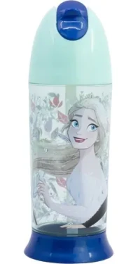 STOR Fľaša na pitie Ľadové kráľovstvo / 280 ml / bezpečnostná zátka / slamka (81035)