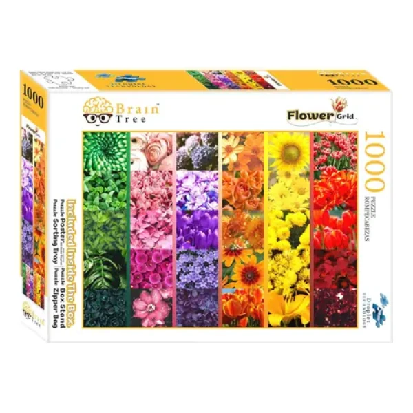 Brain Tree Puzzle Dlaždice s kvetinami