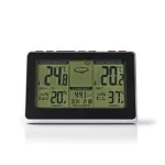 Nedis Meteorologická stanica čierna / Vnútorná a Vonkajšia / Predpoveď počasia / Zobrazením času / LCD (WEST400BK)