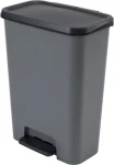 Curver Odpadkový kôš Compatta šedý / Pedálové otváranie / 50 l / Tiché zatváranie veka (249810)