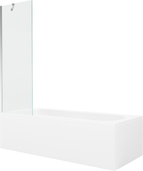 MEXEN/S - Vega obdĺžniková vaňa 150 x 70 cm s panelom + vaňová zástena 60, transparent, chróm 550115070X9506000001