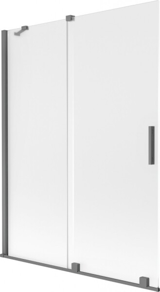 MEXEN/S - Velár dvojkrídlová posuvná vaňová zástena 130 x 150, dekor, grafit metal 896-130-000-31-95