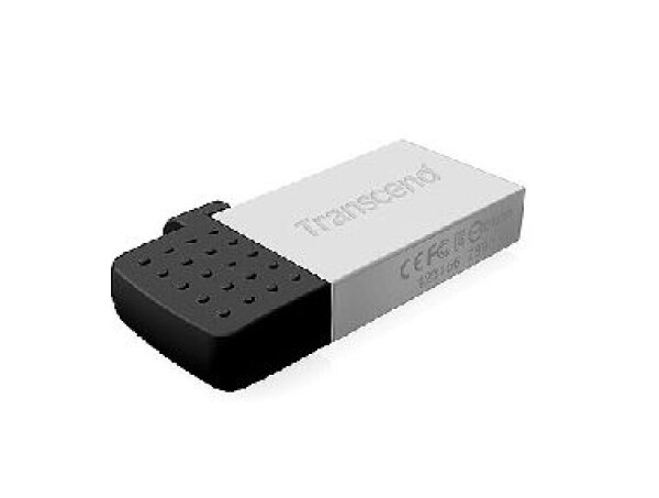 Transcend JetFlash 380S 16GB Flash Disk / 16GB / USB 2.0 + microUSB / OTG / kov / strieborná (TS16GJF380S)