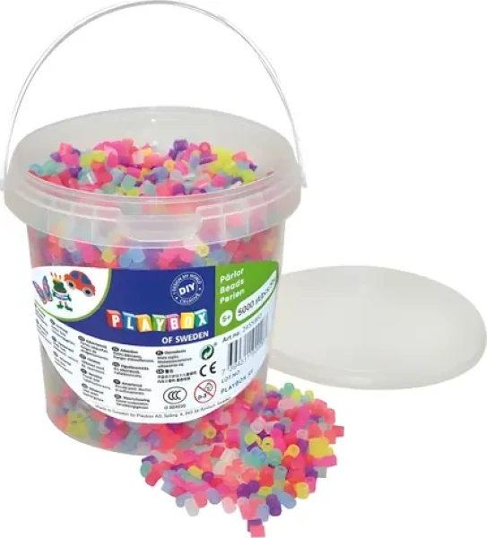 PLAYBOX Zažehľovacie korálky vo vedre s trblietkami
