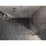 MEXEN/S - Lunar L sprchový kút dvere krídlové pravá 100 x 100, transparent, ružové zlato 834L-100-100-60-00-P