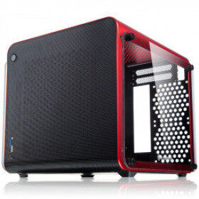 RAIJINTEK Metis EVO TG červená / Mini-ITX / s priehľadnou bočnicou / USB 3.0 / USB 3.1 (Typ C) / ATX | SFX / bez zdroja (GERT-083)