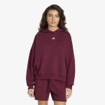 Mikina adidas W 3 Stripes Fleece Studio Hoodie Maroon L