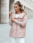 Dámska prechodná prešívaná bunda oversize PUFFILOF pink FashionStreet TY4854 XXL