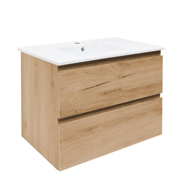 Kúpeľňová skrinka 2 zásuvková s umývadlom SAT B-Way 79x50x45 cm dub mat BWAY280OAKU4BI BWAY280OAKU4BI