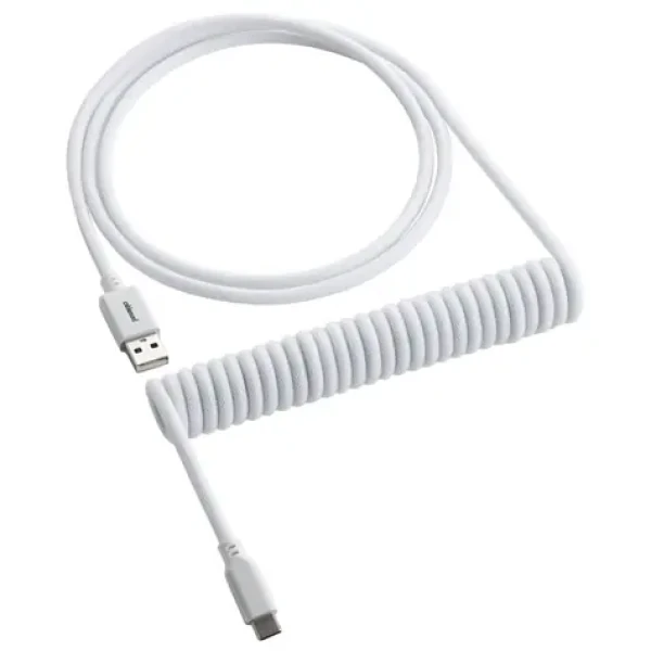 CableMod Classic Coiled Keyboard Cable USB-C - USB-A 1.5m Glacier White / Kábel pre klávesnicu (CM-CKCA-CW-WW150WW-R)