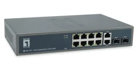 LevelOne GEP-1221 / PoE+ switch / 8x GbE PoE+ / 2x GE / 2x SFP / 150W / Unmanaged / 19" kov (GEP-1221)