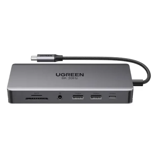 Ugreen CM681 15978 USB-C HUB / dokovacia stanica / 4X USB / 2x HDMI / DisplayPort / AUX / PD 100W (15978)