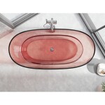 MEXEN - Pure coral voľne stojaca vaňa transparentná 170 x 80, korok chróm 58071708004