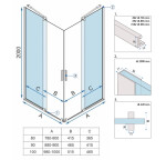 REA - Sprchová kabína Montana Double Gold Brush 80x100 REA-K6635