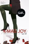 Pančuchy Gatta X-Mas Joy wz.01 50 den 5-XL nero 5-XL