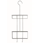 Compacto Keep Dvojitý závesný košík do sprchy s háčikom chróm / 22.4 x 8.5 x v. 59 cm (3370910101218)