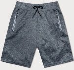 Tmavě šedé pánské sportovní kraťasy model 18612068 šedá XL - J.STYLE