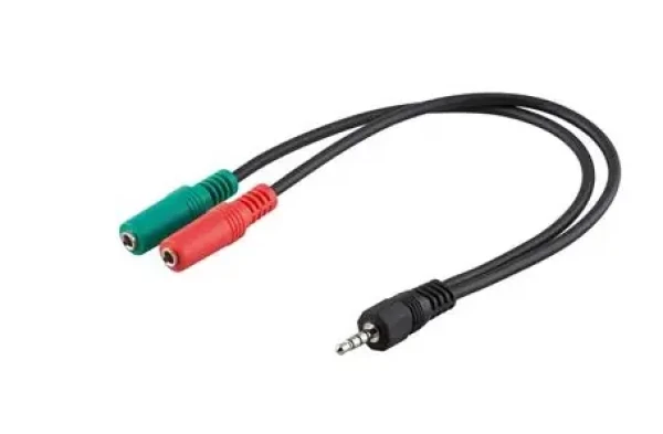 PremiumCord Adaptér 4pin 3.5mm - 2x Stereo 3.5mm / M/2xF (KJR-33)