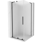 MEXEN/S - Velar L sprchovací kút, posuvné dvere 100 x 100, dekor, čierna 871-100-100-33-70