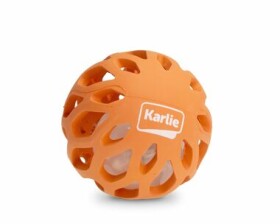 Karlie Gumová mriežkovaná guľa s LED svetlom vo vnútri 8.3cm oranžová (KF-521671)