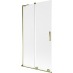 MEXEN/S - Velar L dvojkrídlová posuvná vaňová zástena 100 x 150, dekor, zlatá 896-100-003-31-50