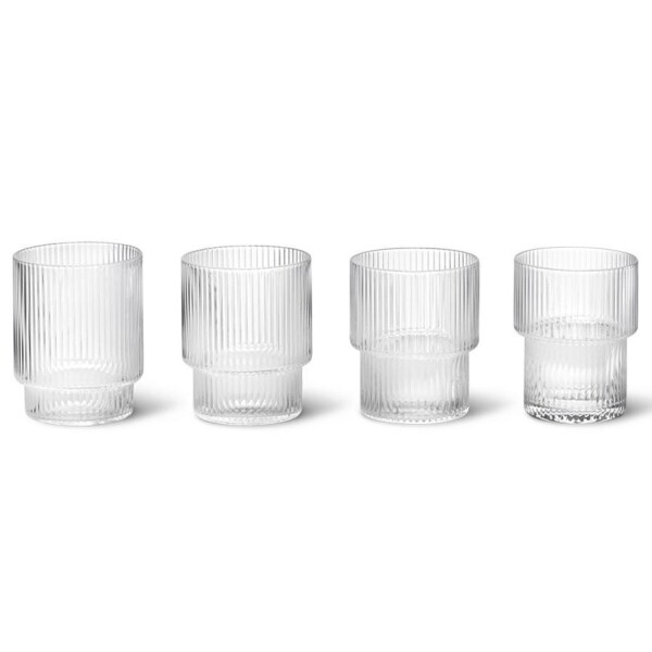 Ferm LIVING Poháriky Ripple 250 ml – sada 4 kusov