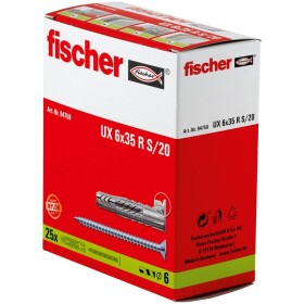 Fischer UX 6 x 35R S/20 univerzálna hmoždinka 35 mm 6 mm 94758 25 ks; 94758