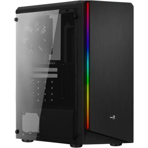 AeroCool Rift čierna / PC skriňa / Midi Tower / ATX / micro-ATX / mini-ITX / bez zdroja / RGB / priehľadná bočnica (ACCM-PV13012.11)