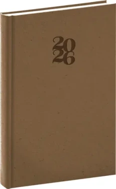 NOTIQUE Denný diár Essenza 2026 oriešok / 15 x 21 cm (PGD-DA5ES-6004)